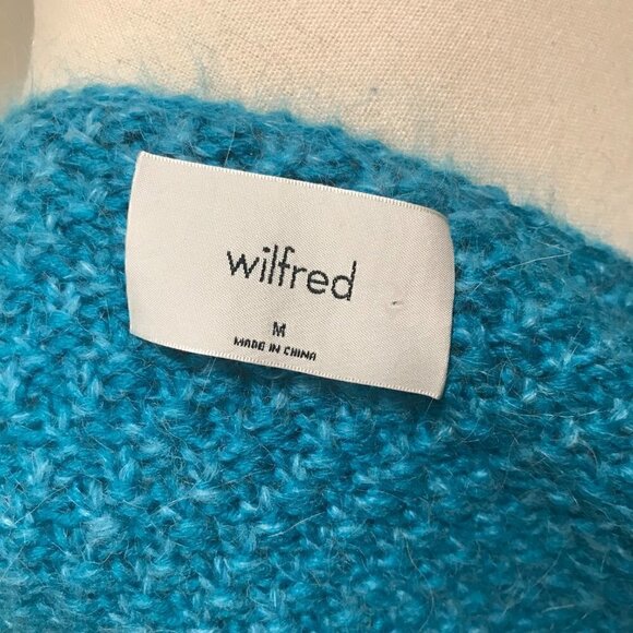 Aritzia Wilfred Blue Boatneck Wool Alpaca Mohair Sweater Size M - Picture 3 of 4